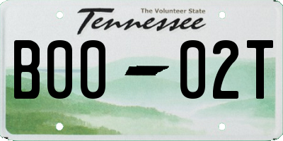 TN license plate B0002T