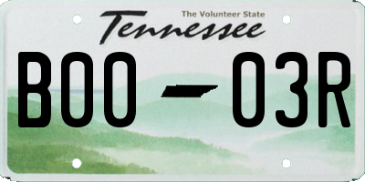 TN license plate B0003R