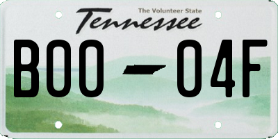 TN license plate B0004F