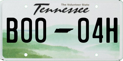 TN license plate B0004H