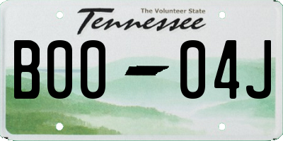 TN license plate B0004J