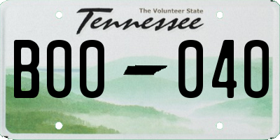 TN license plate B0004O