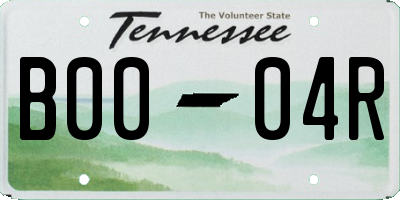 TN license plate B0004R