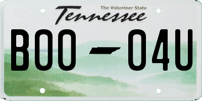 TN license plate B0004U