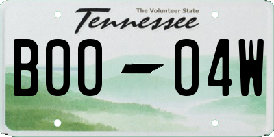 TN license plate B0004W