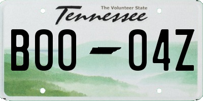 TN license plate B0004Z