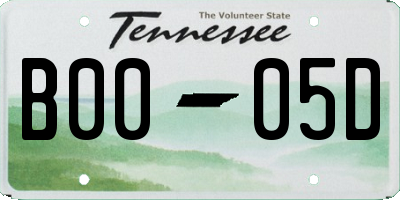 TN license plate B0005D