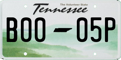 TN license plate B0005P