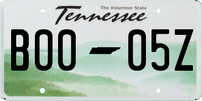 TN license plate B0005Z