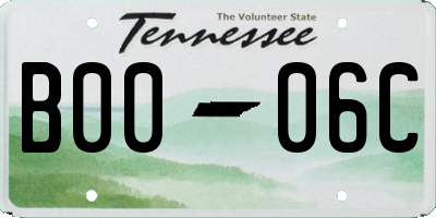 TN license plate B0006C