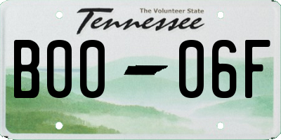TN license plate B0006F