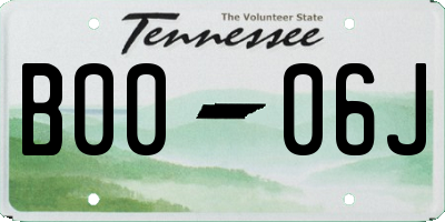 TN license plate B0006J