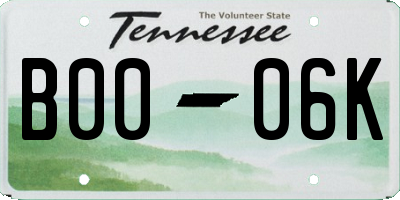 TN license plate B0006K