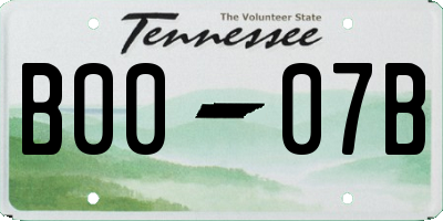 TN license plate B0007B