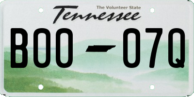 TN license plate B0007Q