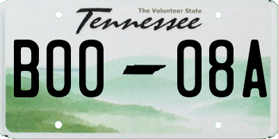 TN license plate B0008A