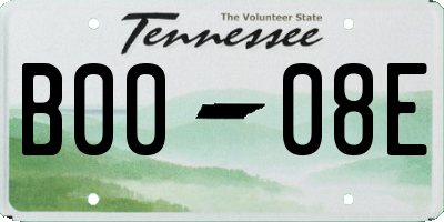 TN license plate B0008E