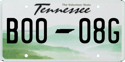TN license plate B0008G