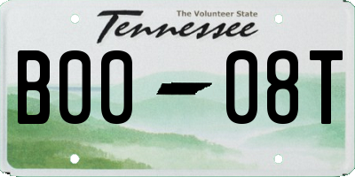 TN license plate B0008T