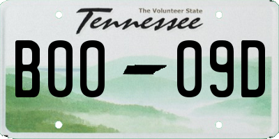 TN license plate B0009D