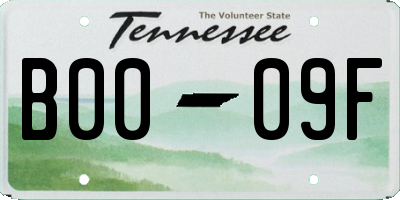 TN license plate B0009F