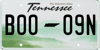 TN license plate B0009N