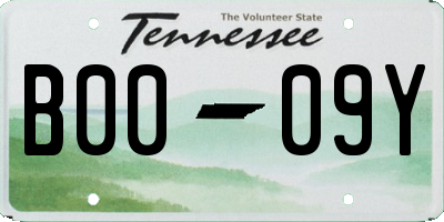 TN license plate B0009Y
