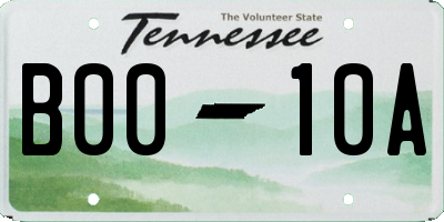 TN license plate B0010A