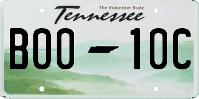 TN license plate B0010C