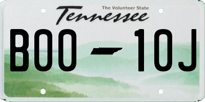 TN license plate B0010J