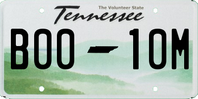 TN license plate B0010M
