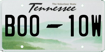 TN license plate B0010W
