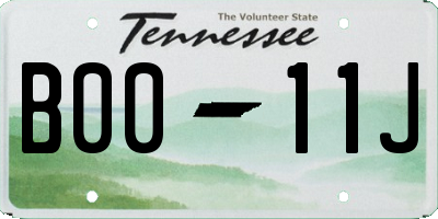 TN license plate B0011J