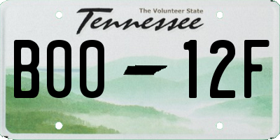 TN license plate B0012F