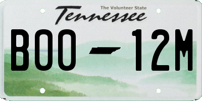 TN license plate B0012M