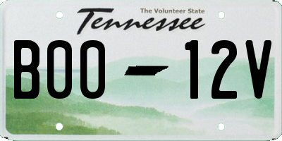 TN license plate B0012V