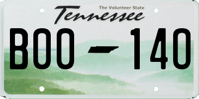 TN license plate B0014O