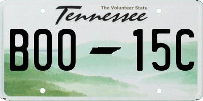 TN license plate B0015C
