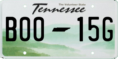 TN license plate B0015G