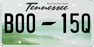 TN license plate B0015Q