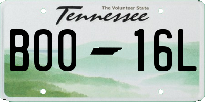 TN license plate B0016L