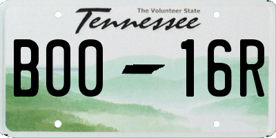 TN license plate B0016R