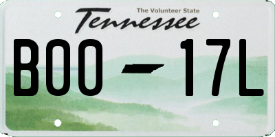 TN license plate B0017L