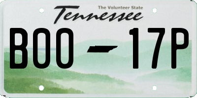 TN license plate B0017P