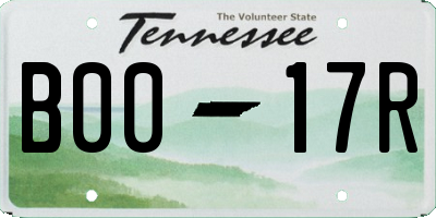 TN license plate B0017R