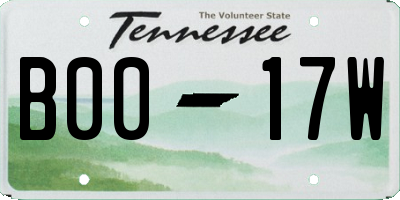 TN license plate B0017W