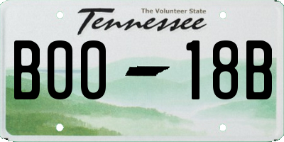 TN license plate B0018B