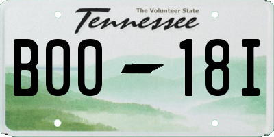 TN license plate B0018I
