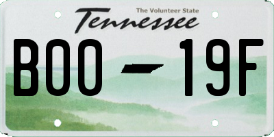 TN license plate B0019F
