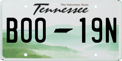 TN license plate B0019N